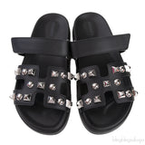 Hermes Chypre Black Cloute Studded Sandals