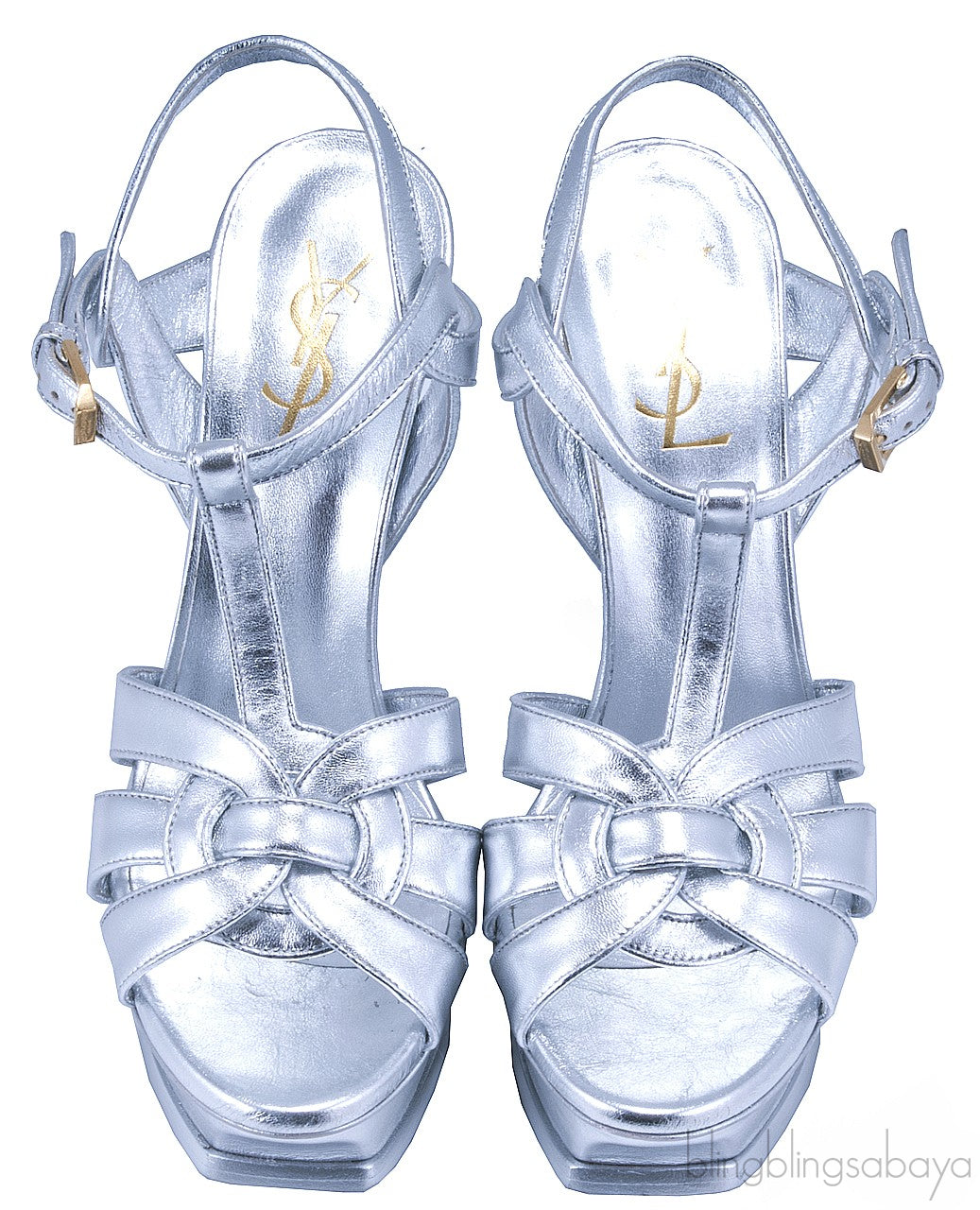 Tribute T-Strap Silver Sandals