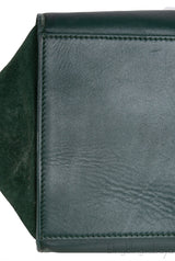 Trapeze Emerald Green Croc Embossed Shoulder Bag