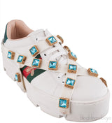 Ace Embroidered Platform Sneaker w/ Crystals