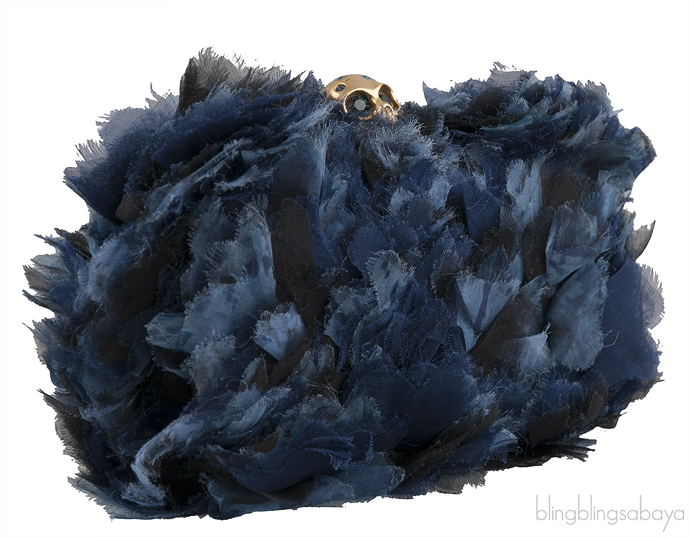 Alexander McQueen Skull Fabric Embellished Hard Clutch