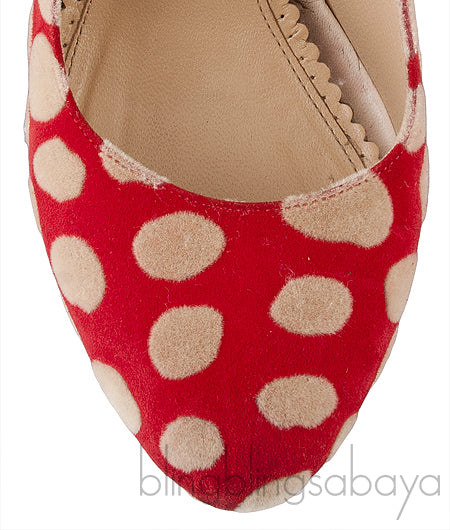 Polka Dot Red Platform Heels