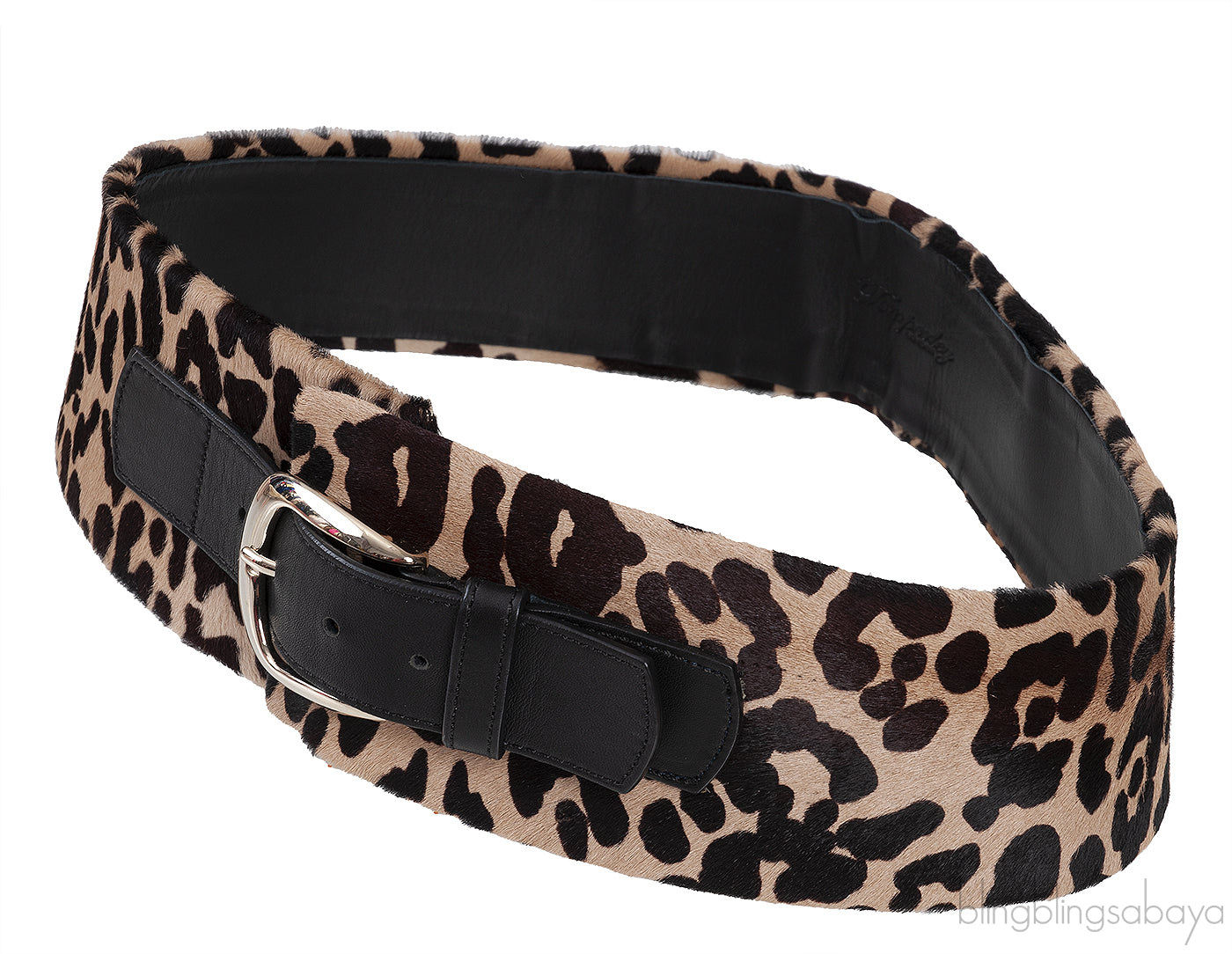 Leopard Print Pony Hair Wide Belt