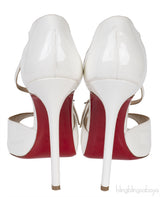 Christian Louboutin White Patent Leather Peep toe Pump
