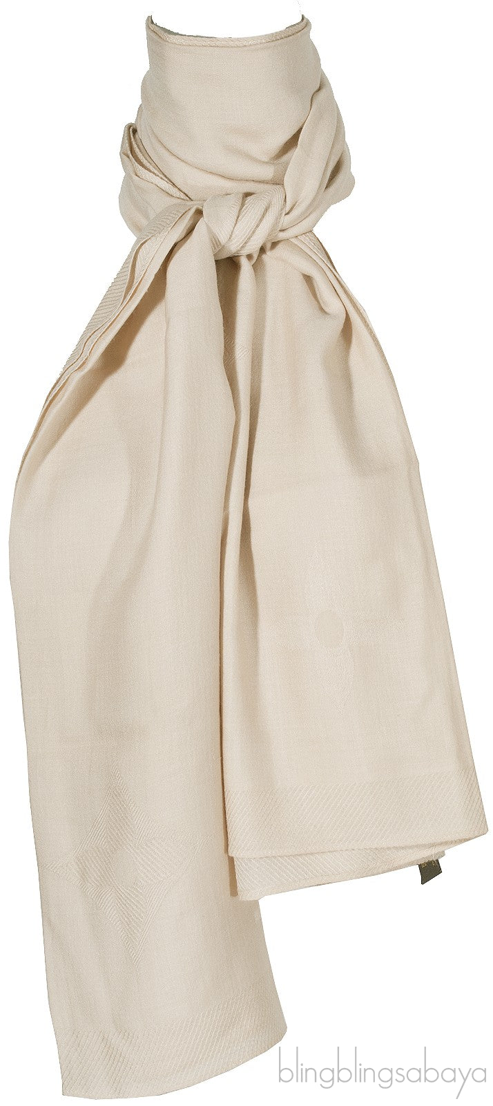 Logomania Beige Cashmere Shawl