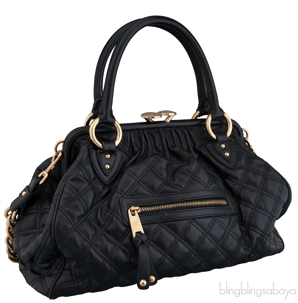 Black Quilted Stam Bag