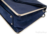 Sally Navy Blue Python Shoulder Bag