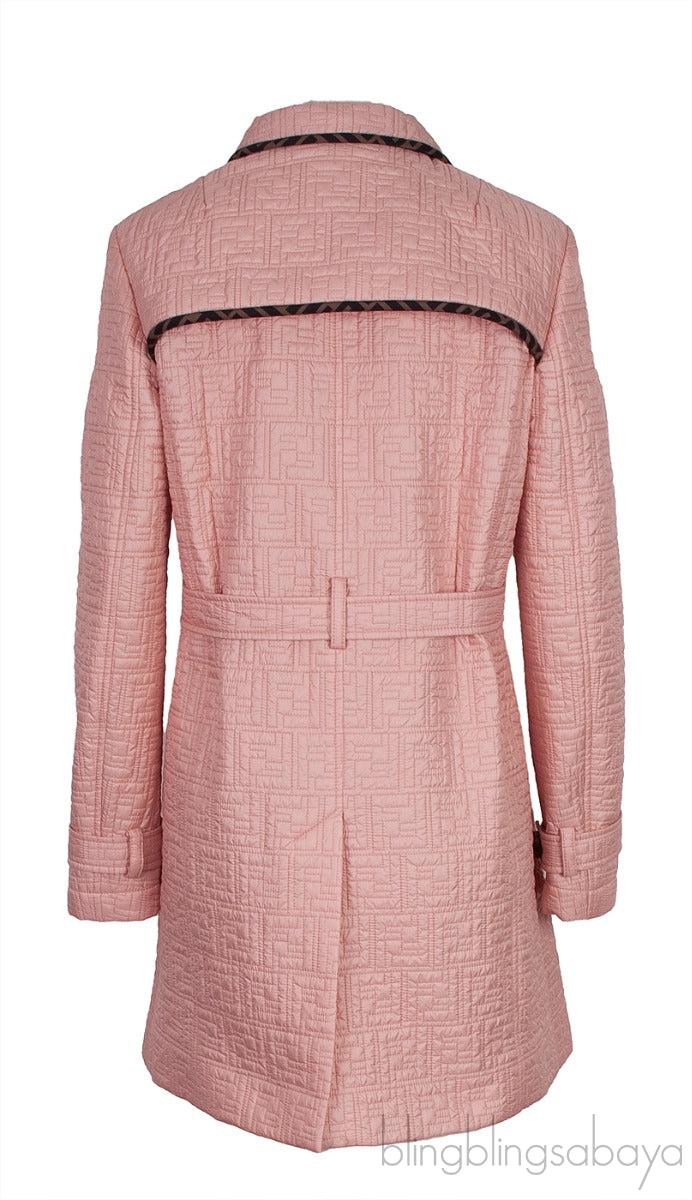 Fendi Mini Me FF Quilted Trim Kids Trench Coat