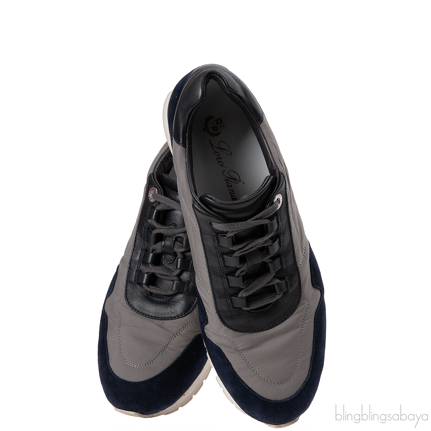 Loro Piana My Wind Microfibre & Suede Blue Sneakers