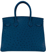 Birkin 30 Ostrich Blue Cobalt