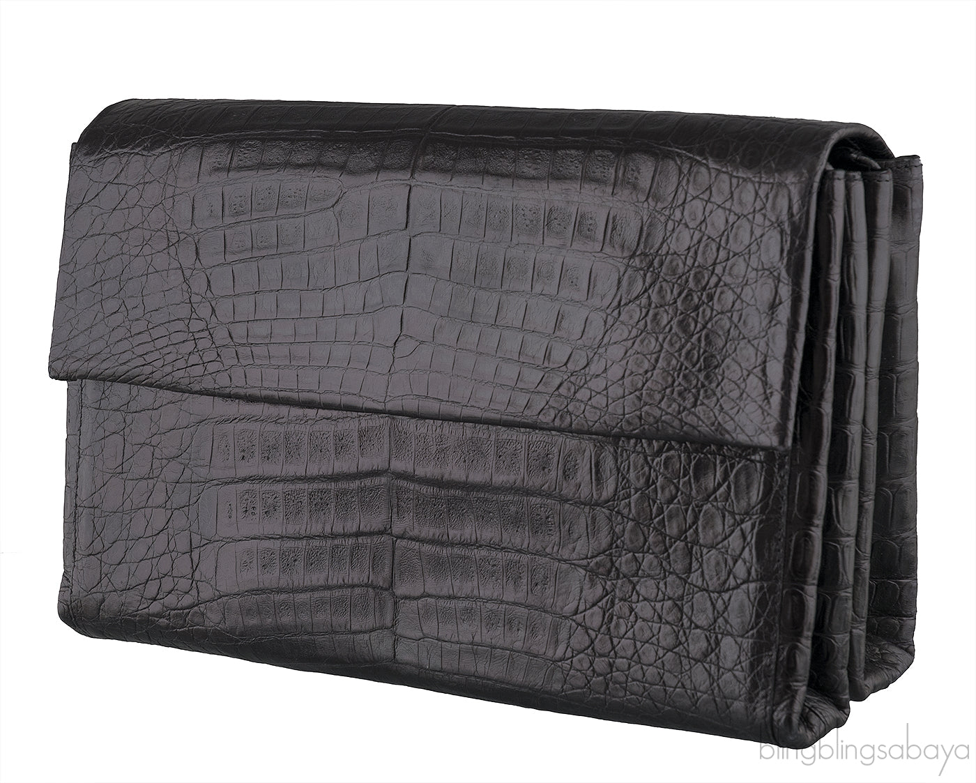 Black Crocodile Chain Shoulder Bag