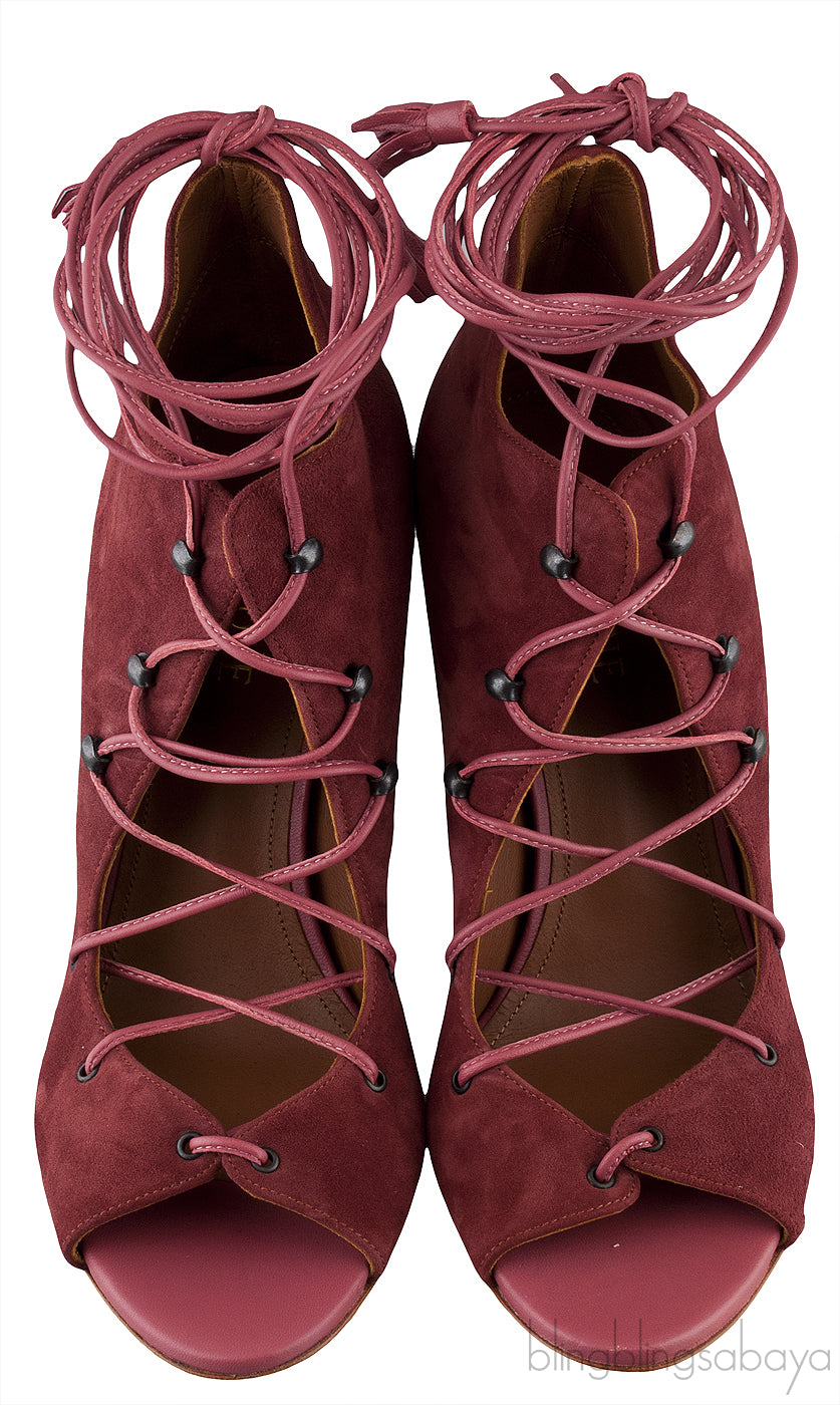 Suede Lace Up Heels