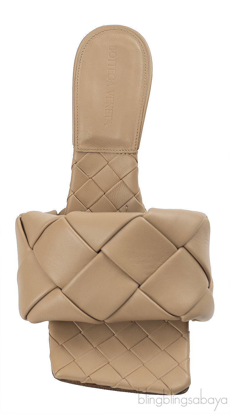 Bottega Veneta Nude Lido Intrecciato Square Toe Mule 38