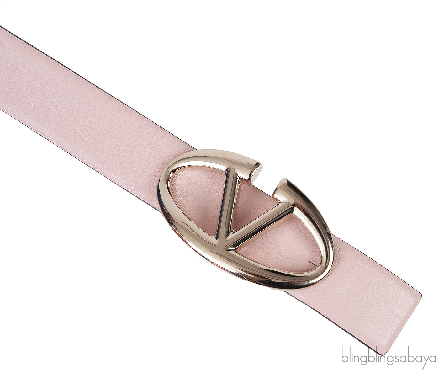 Valentino Garavani Old Pink V Buckle Belt