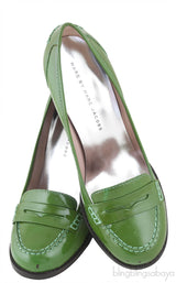 Green Patent Loafer Heels