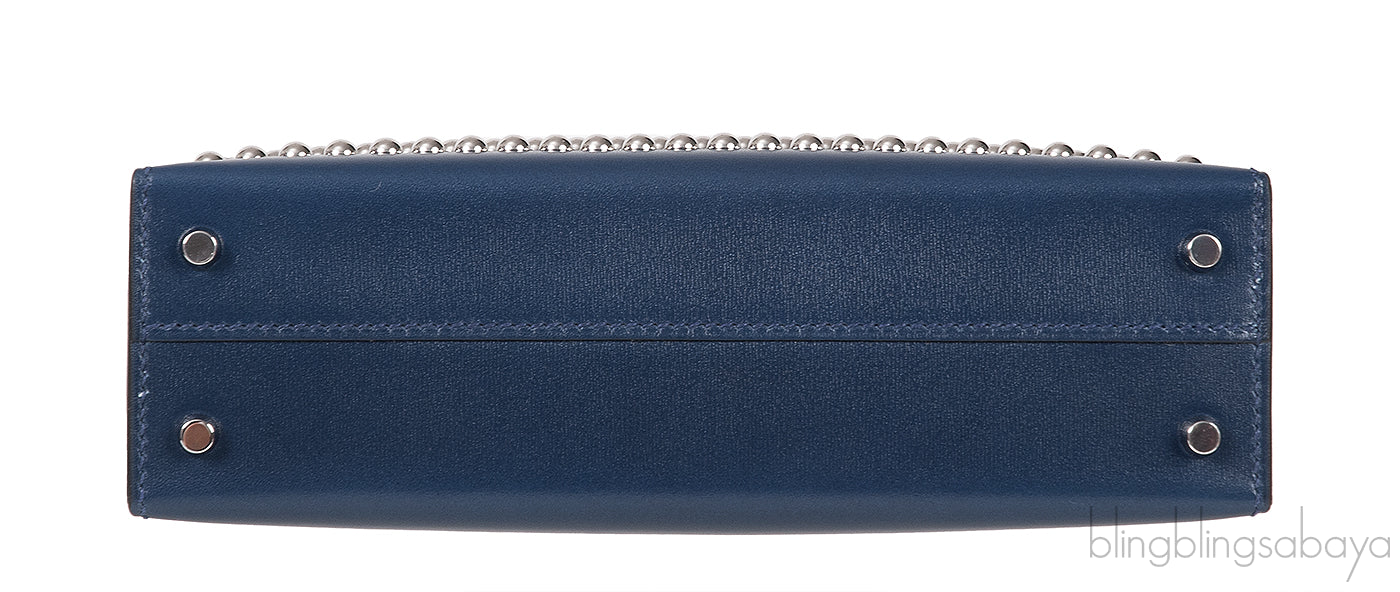Kelly 20 Mini Sellier Cloute Blue Abysse Box Studded PHW