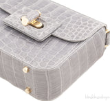 Grey Crocodile Shoulder Bag