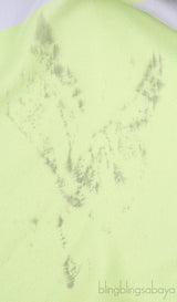 Leaf Green Printed Silk Kaftan Dress