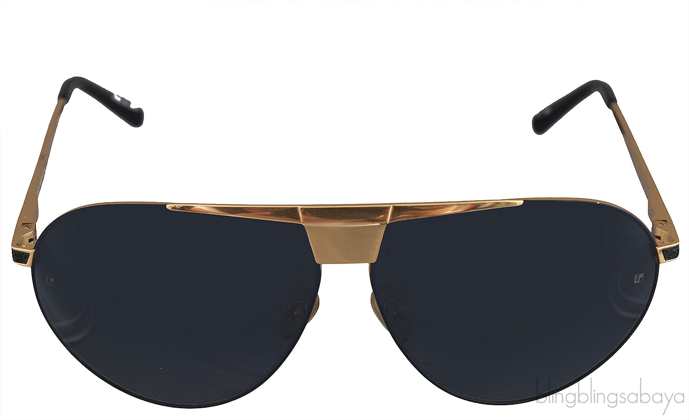 Linda Farrow LFL461 Black & Gold Aviator Sunglasses