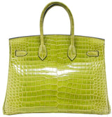 Birkin 35 Vert Anis Porosus PHW