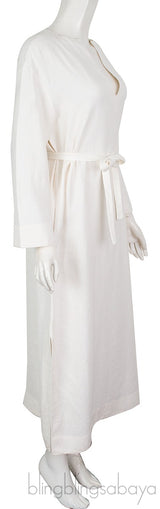 White Linen Kaftan Dress