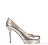 Light Gold Tribtoo Leather Pumps