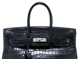 Birkin 35 Black Matte Crocodile PHW