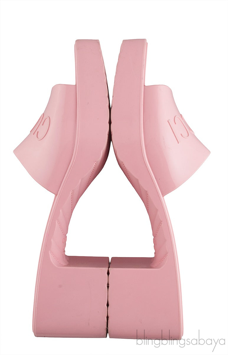 Pastel Pink Rubber Slide Sandals