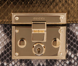 Padlock Metallic Python Shoulder Bag