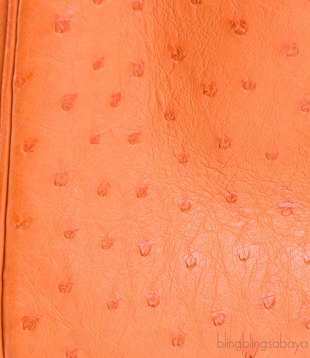 Birkin 30 Tangerine Ostrich PHW