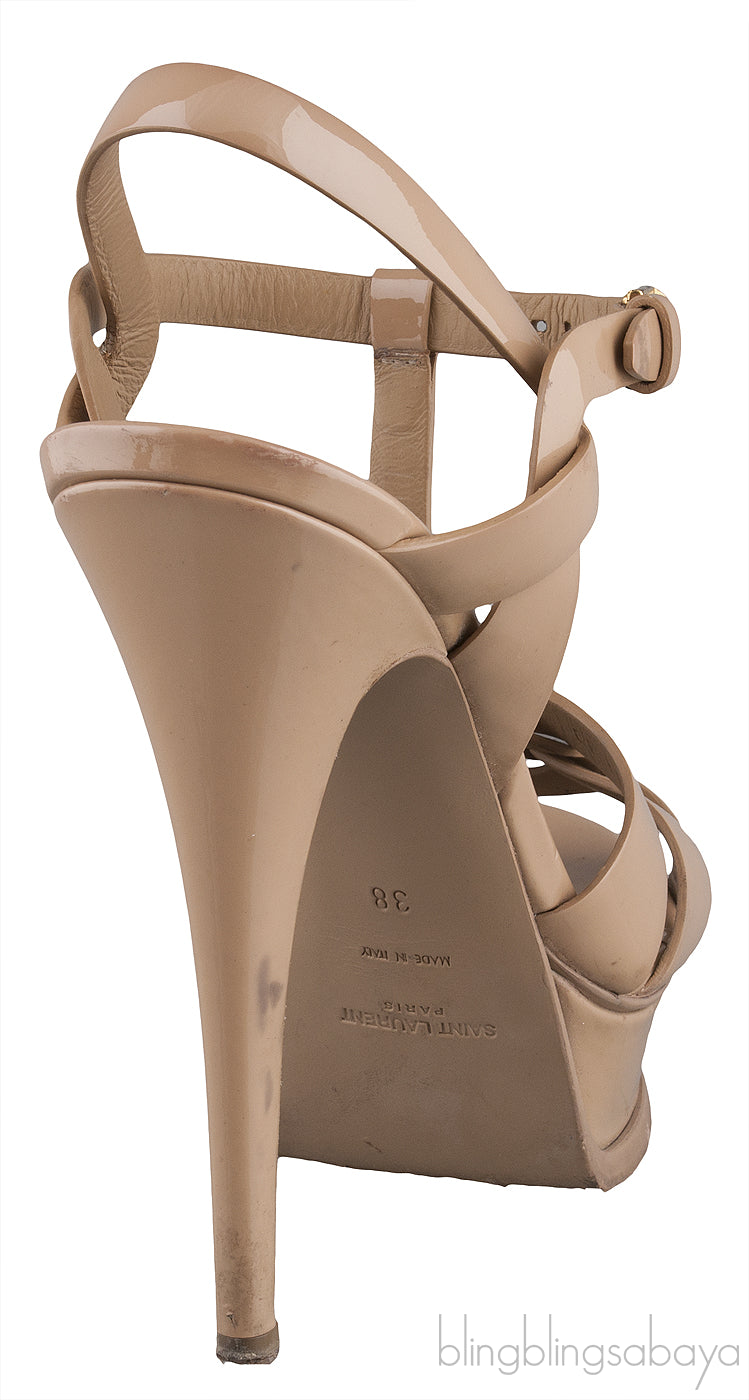 Tribute Nude Patent Sandals