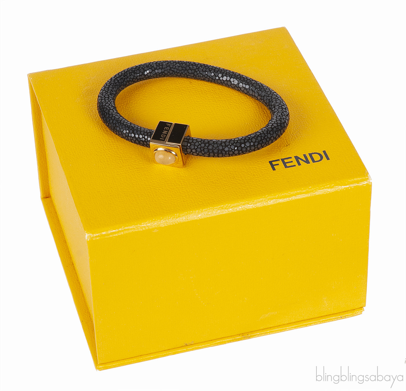 Fendi Resin Cabochon Stingray Bangle Bracelet