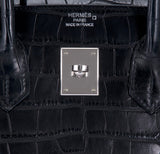 Birkin 35 Black Matte Crocodile PHW