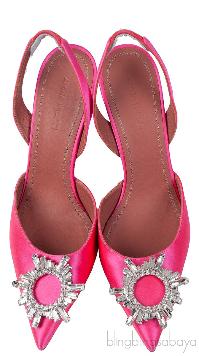 Begum Crystal-embellished Satin Slingback Pump