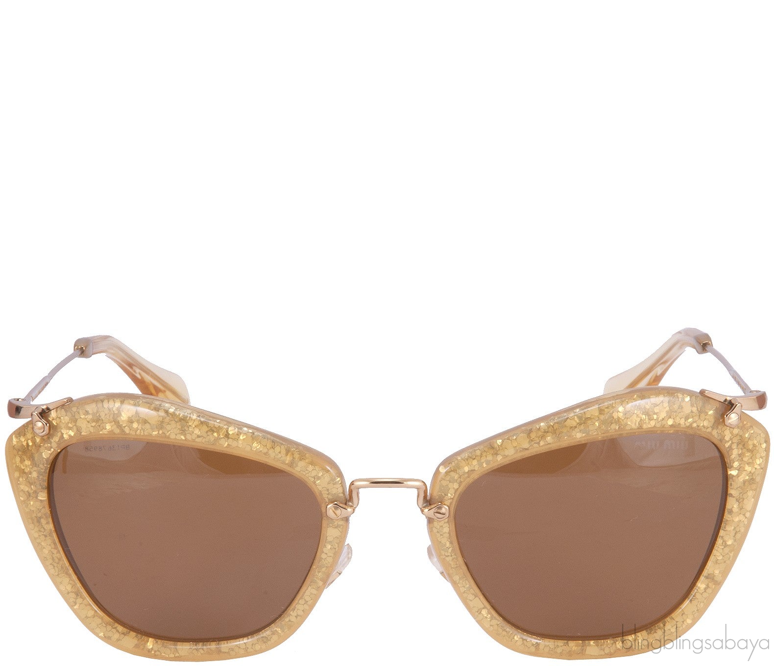 Gold Acetate Glitter Sunglasses