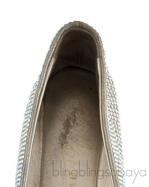 Silver Crystal Ballet Flat
