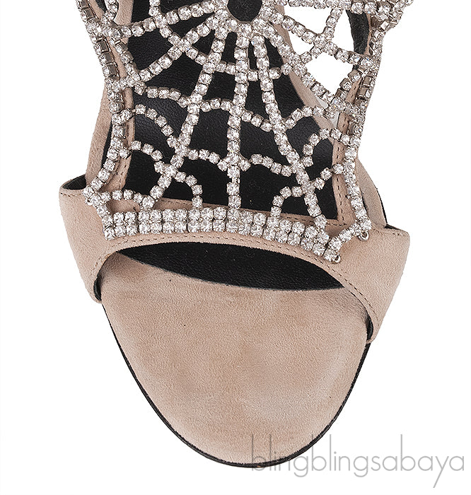 Spider Web Crystal Sandals