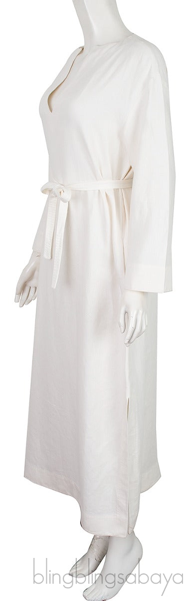White Linen Kaftan Dress