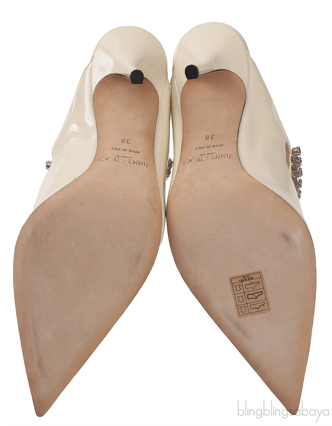 Off-white Bing 100 Crystal-Embellished Patent Leather Mules