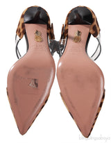 Aquazzura Brown Leopard Pony Hair PVC Mules