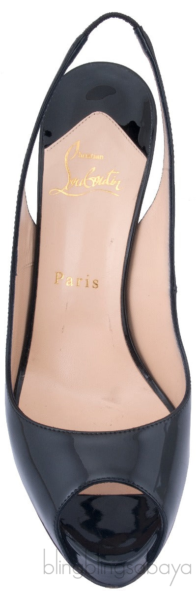 N° PRIVE BLACK PATENT SLINGBACK PUMP