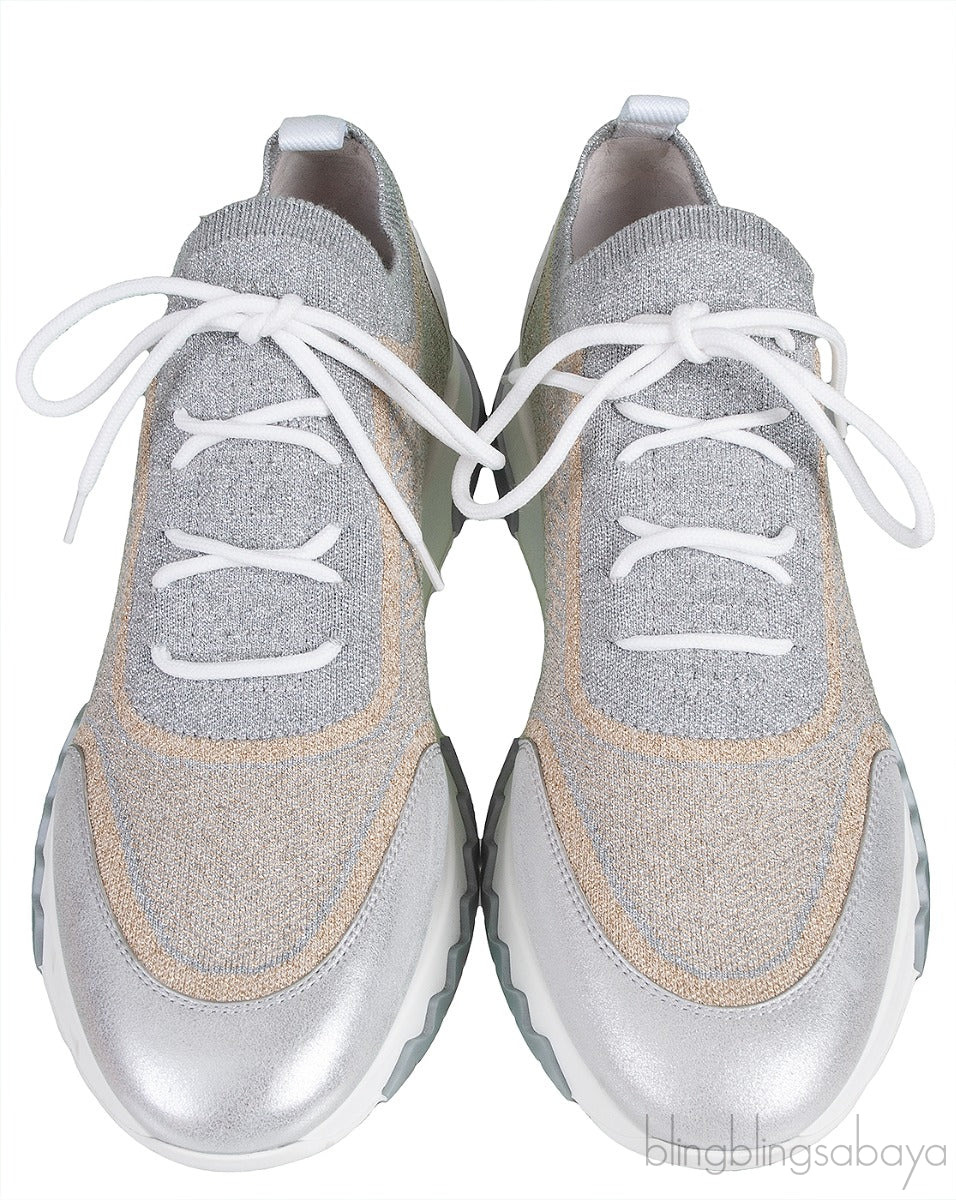Hermes Metallic Silver/Gold Addict Sneakers