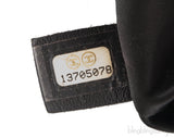 Black Quilted Satin Halfmoon Clutch