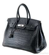 Birkin 35 Black Crocodile Porosus
