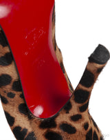 Leopard Pony Peep Toe Pump