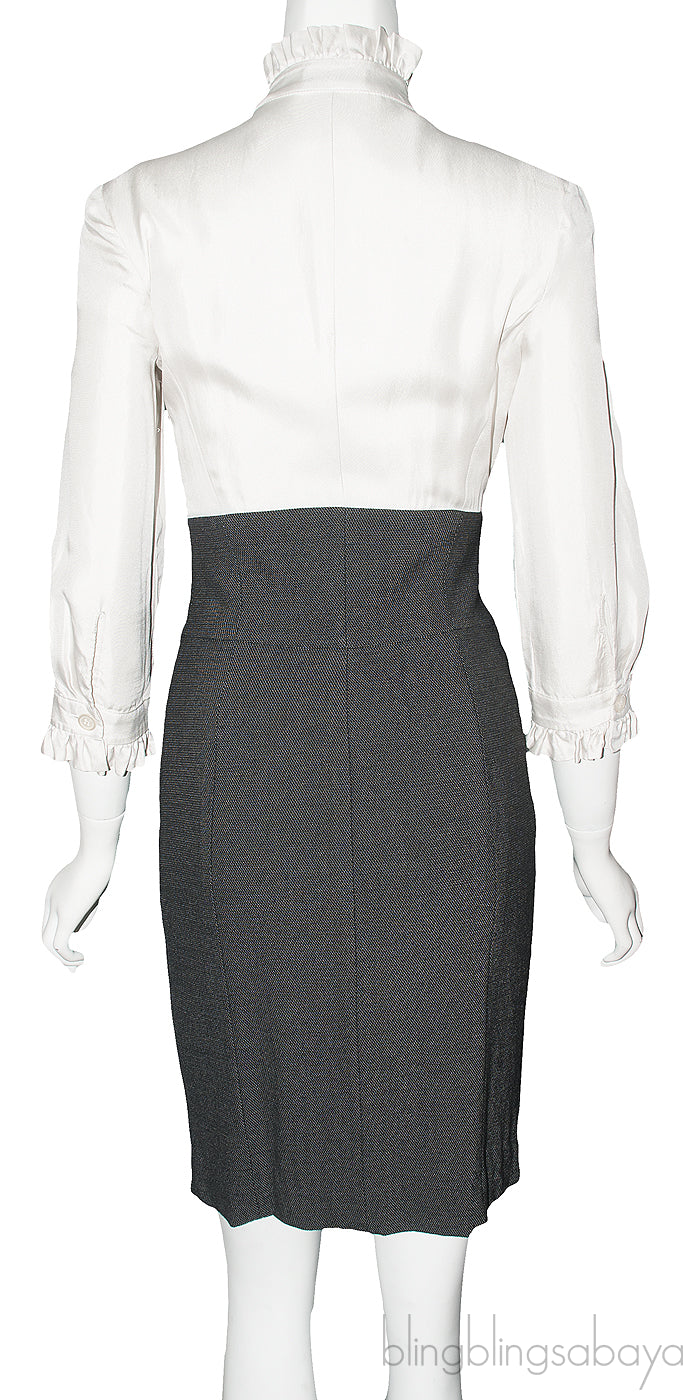 Ruffled Bi-color Dress