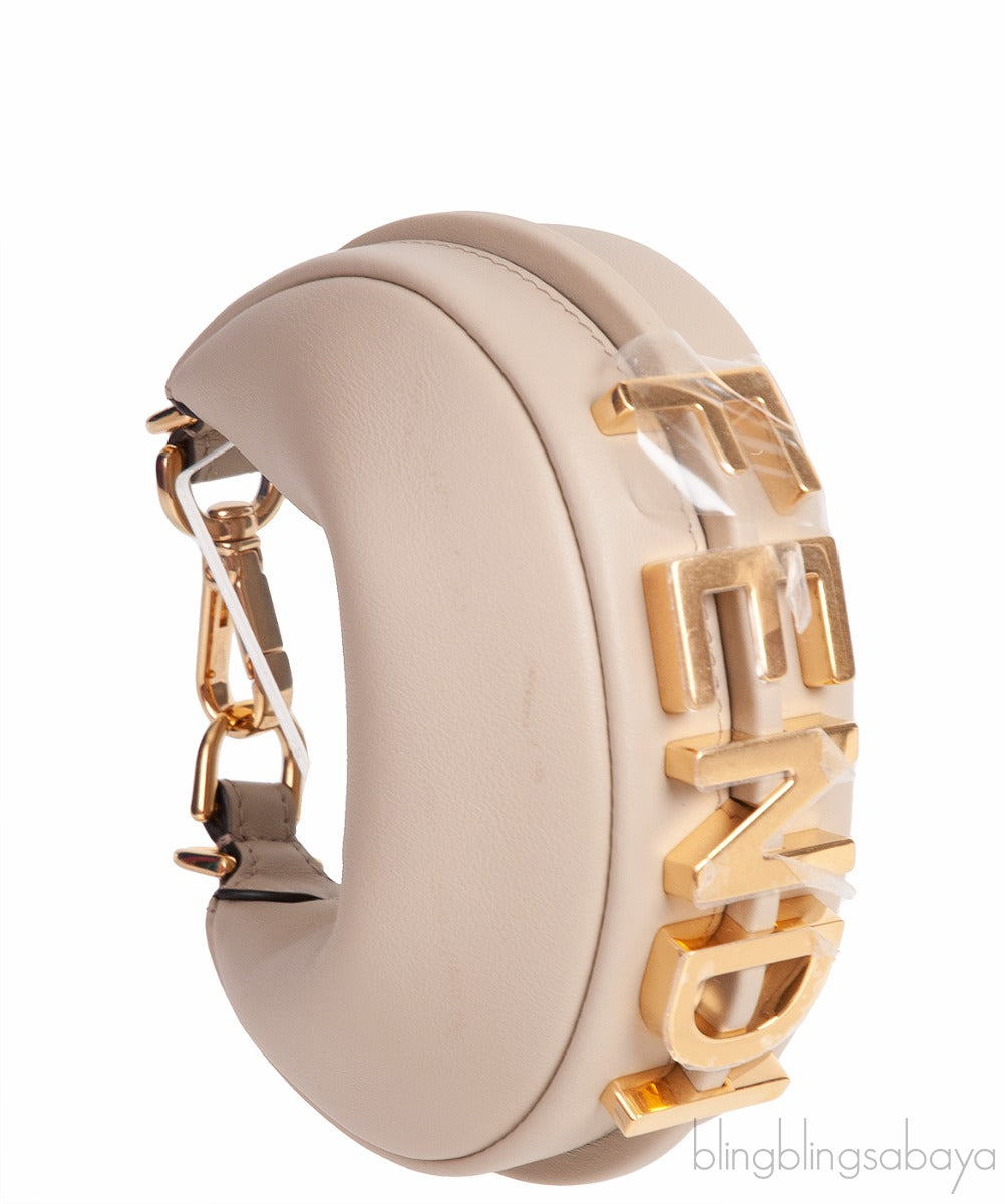 Nano Fendigraphy Grey Leather Charm
