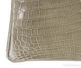 Hermes Birkin 25 Gris Tourterelle Crocodile GHW
