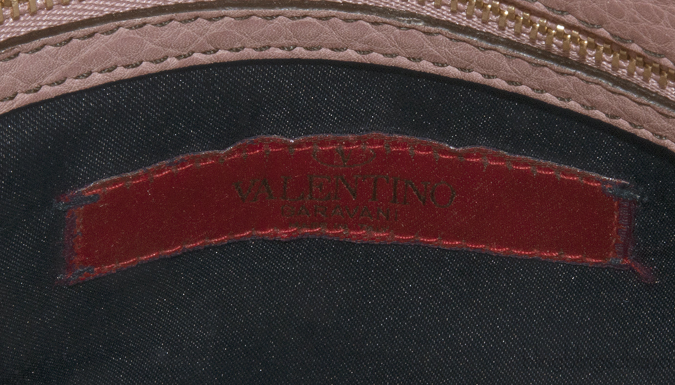 Dusty Pink V Logo Shoulder Bag