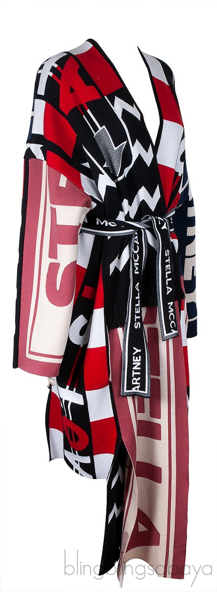 Logo Knit Cardigan w/ Fringed